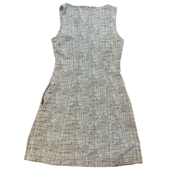 Tahari Sleeveless Dress Womens Size 8 Black White Grid Tweed Pockets Stretch - Picture 11 of 16